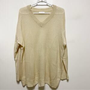 OAK + FORT Tan V-Neck Sweater